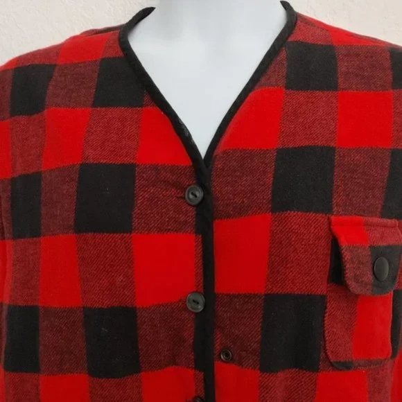 Mulberry Street Men's Buffalo Plaid Fleece Utility Cargo Vest(L) EUC - Picture 5 of 9